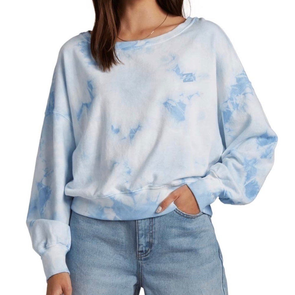 𝅺new Billabong Blue Tie Dye Lazy Way Sweatshirt US L